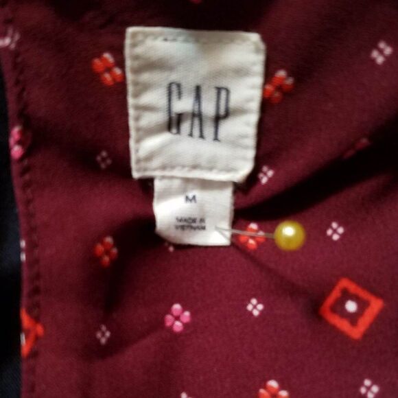 Gap Burgundy Peasant top Size Medium - Picture 2 of 12
